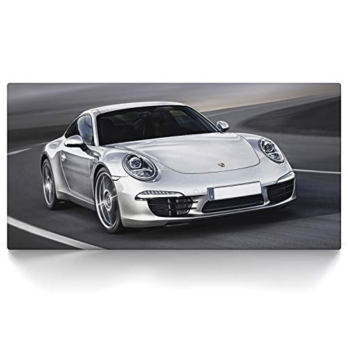 CanvasArts 911 Carrera - Leinwand Bild - Auto Silber kompatibel mit Porsche 911 (120 x 60 cm, Leinwand auf Keilrahmen) von CanvasArts