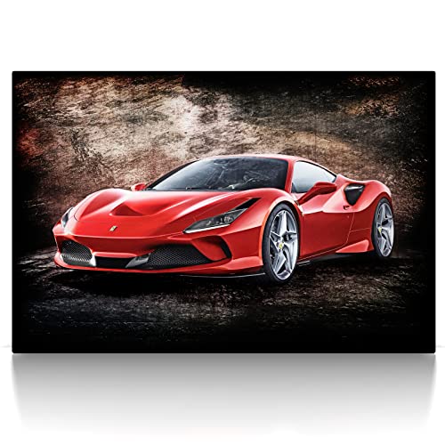 CanvasArts F8 Tributo - Leinwand Bild - Wandbild Supersportwagen Auto Bilder Wandkunst modern kompatibel mit Ferrari (120 x 80 cm, Leinwand auf Keilrahmen, Ferrari F8 Tributo) von CanvasArts