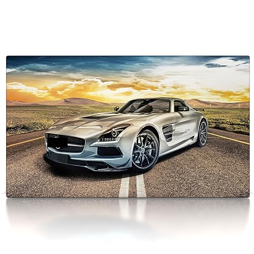 CanvasArts Leinwand SLS AMG - Leinwand Bild - Wandbild Kunstdruck Bilder kompatibel mit Mercedes Benz (100 x 60 cm, Leinwand auf Keilrahmen) von CanvasArts