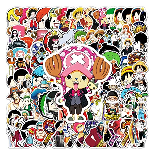 100 Stück One Piece Aufkleber für Wasserflaschen, Laptop, Computer, Skateboard, niedliches Aufkleber-Geschenk für Kinder, Teenager, wasserdicht von Canverlens