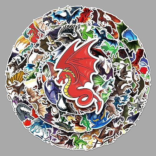 Dragon Aufkleber 100pcs, Ästhetische Dekoration Vinyl Sticker für Sammelalbum, Laptop, Kinder, Teenager, Mädchen von Canverlens