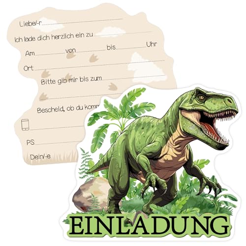 Capaneus 12 Dino Einladungskarten Kindergeburtstag, Einladung Dino Kindergeburtstag, Dinosaurier Geburtstagseinladunge, Einladungskarten Kindergeburtstag für Junge Dinosaurier Partyeinladungen von Capaneus