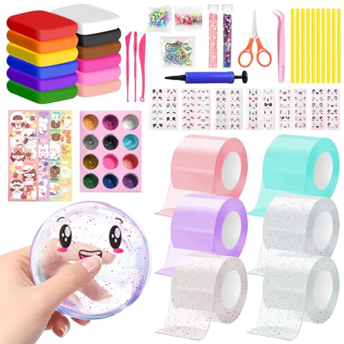 70 Stück Nano Tape Bubbles Set, Magie Nano Klebeband, Blowing Bubble Tape, DIY Nano Doppelseitiges Klebeband, Transparentes Nanoband Multipurpose Nano Tape Bubble Craft Kit für Kinder Mädchen, Jungen von Capgoost