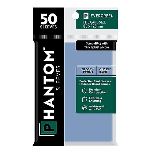 Phantom Sleeves: "Evergreen Size" (88mm x 125mm) - Gloss/Gloss (50) (Compatible with: Tiny Epic® and More) von Capstone Games