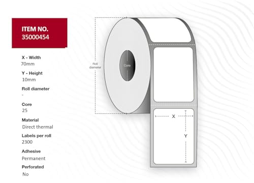 Label 70x10 - Core 25. White. von Capture