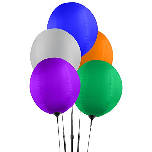 Wiederverwendbares Ballon-Set mit Erdspieß – Mehrfarbige Luftballons – kein Helium – wetterfeste Luftballons – 5 langlebige Luftballons und Stangen-Set enthalten von CarBowz