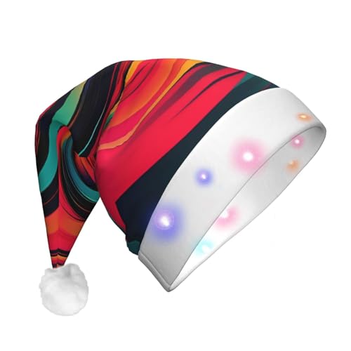 Abstrakte Kreiswirbel LED-Weihnachtsmütze für Erwachsene – multifunktionale Volldruck-Kopfbedeckung, perfekt für Festlichkeiten von CarXs
