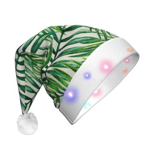 Bananenblatt-grüne LED-Weihnachtsmütze für Erwachsene – multifunktionale Volldruck-Kopfbedeckung, perfekt für Festlichkeiten von CarXs