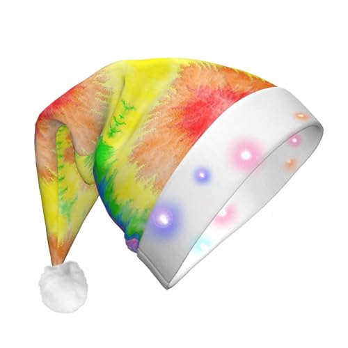 Batik-LED-Weihnachtsmütze für Erwachsene – multifunktionale Volldruck-Kopfbedeckung, perfekt für Festlichkeiten von CarXs