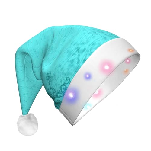 Blaugrüne LED-Weihnachtsmütze für Erwachsene – multifunktionale Volldruck-Kopfbedeckung, perfekt für Festlichkeiten von CarXs