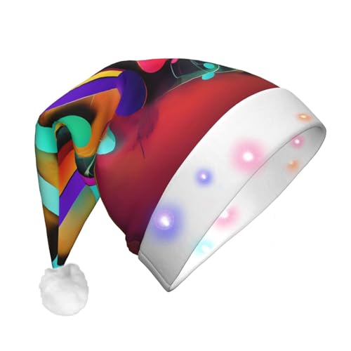 Bunte Musiknoten LED-Weihnachtsmütze für Erwachsene – multifunktionale Volldruck-Kopfbedeckung, perfekt für Festlichkeiten von CarXs