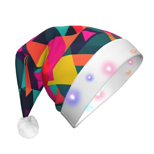 Bunte dreieckige LED-Weihnachtsmütze für Erwachsene – multifunktionale Volldruck-Kopfbedeckung, perfekt für Feste von CarXs