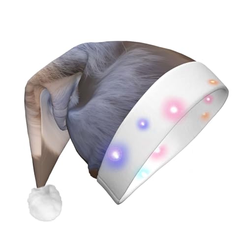 Cry Rabbit LED-Weihnachtsmütze für Erwachsene – multifunktionale Volldruck-Kopfbedeckung, perfekt für Festlichkeiten von CarXs