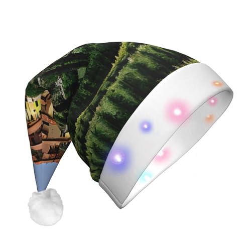 Italien-toskanische LED-Weihnachtsmütze für Erwachsene – multifunktionale Volldruck-Kopfbedeckung, perfekt für Festlichkeiten von CarXs