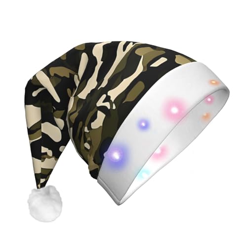 LED-Weihnachtsmütze mit Camouflage-Muster für Erwachsene – multifunktionale Volldruck-Kopfbedeckung, perfekt für Festlichkeiten von CarXs