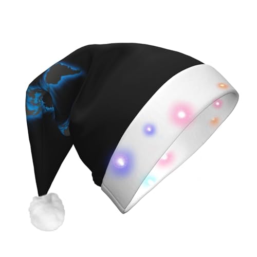 LED-Weihnachtsmütze mit Weltkarte für Erwachsene – multifunktionale Volldruck-Kopfbedeckung, perfekt für Festlichkeiten von CarXs