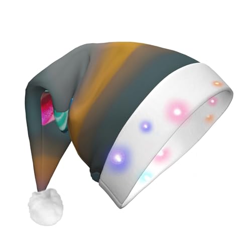 Lollipop-Muster LED-Weihnachtsmütze für Erwachsene – multifunktionale Volldruck-Kopfbedeckung, perfekt für Festlichkeiten von CarXs