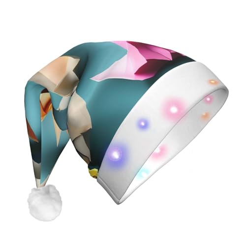 Origami-Papierkranich-LED-Weihnachtsmütze für Erwachsene – multifunktionale Volldruck-Kopfbedeckung, perfekt für Festlichkeiten von CarXs