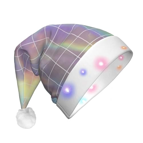 Reflektierende quadratische LED-Weihnachtsmütze für Erwachsene – multifunktionale Volldruck-Kopfbedeckung, perfekt für Festlichkeiten von CarXs