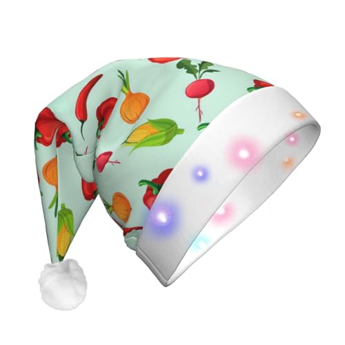 Schöne Schmetterlings-LED-Weihnachtsmütze für Erwachsene – multifunktionale Volldruck-Kopfbedeckung, perfekt für Festlichkeiten von CarXs