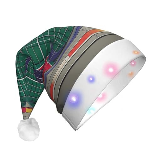 Schulmathematik-LED-Weihnachtsmütze für Erwachsene – multifunktionale Volldruck-Kopfbedeckung, perfekt für Festlichkeiten von CarXs