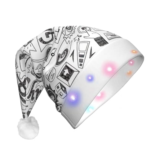 Videospiel-Jungen-LED-Weihnachtsmütze für Erwachsene – multifunktionale Volldruck-Kopfbedeckung, perfekt für Festlichkeiten von CarXs