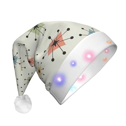 Weihnachtsmütze mit abstraktem geometrischem Muster, Weltraum-LED-Weihnachtsmütze für Erwachsene – multifunktionale Volldruck-Kopfbedeckung, perfekt für Festlichkeiten von CarXs