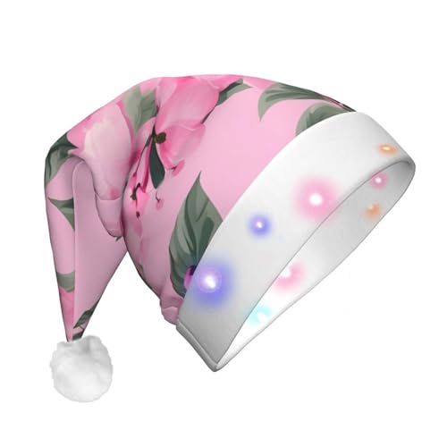 Weihnachtsmütze mit rosafarbenen Kirschblüten für Erwachsene – multifunktionale Volldruck-Kopfbedeckung, perfekt für Festlichkeiten von CarXs