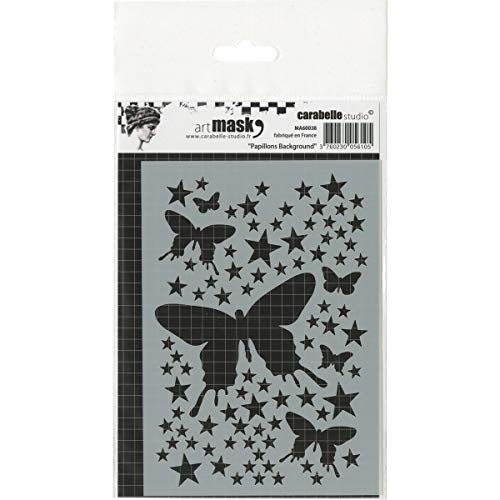 Carabelle Studio A6 Mask Stencil-Butterflies Background, Plastic, White transparent, 10 x 14 x 0.5 cm von Carabelle Studio