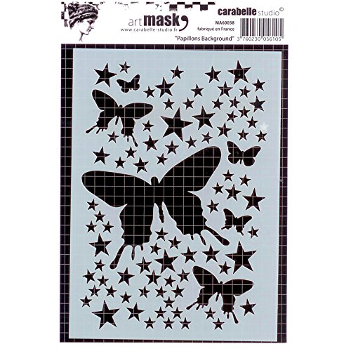 Carabelle Studio A6 Mask Stencil-Butterflies Background, Plastic, White transparent, 10 x 14 x 0.5 cm von Carabelle Studio