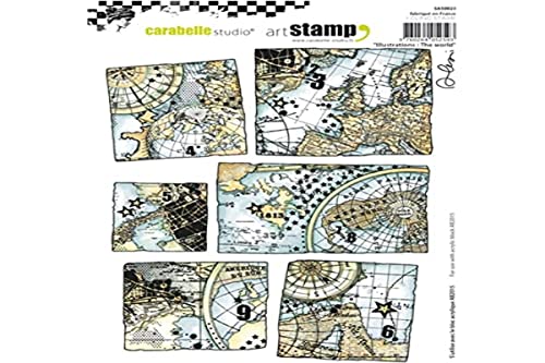 Carabelle Studio Cling Stamp Art, Stempel Set, die Welt, für Papierbasteln, Stempelprojekte, Kartengestaltung und Scrapbooking von Carabelle Studio