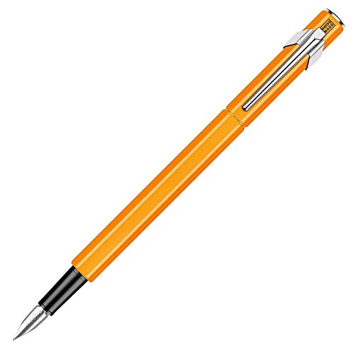 Caran 842.03 d'Ache Metall-Füllfederhalter 849 orange Fluo Feder EF von Caran d'Ache