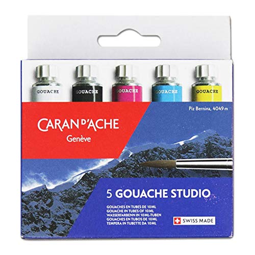 Caran d'Ache 3 Primärfarben + schwarz + weiss, 21 ml von Caran d'Ache