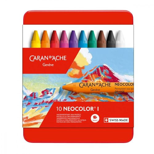 Caran d'Ache 7000.310 Neocolor Caran d´Ache Kreide Farben, Multi, 10 Stück (1er Pack) von Caran d'Ache