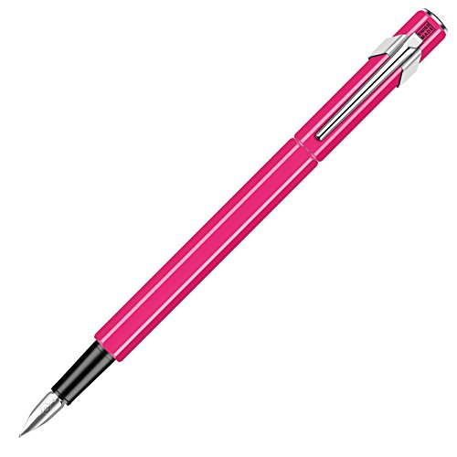 Caran d'Ache 849 Metall-Füllfederhalter Purpur fluo EF, Pink, 1 Stück (1er Pack) von Caran d'Ache