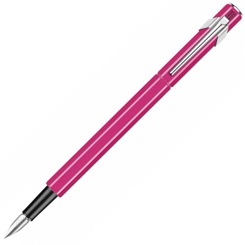 Caran d'Ache 849 Metall-Füllfederhalter Purpur fluo EF, Pink, 1 Stück (1er Pack) von Caran d'Ache