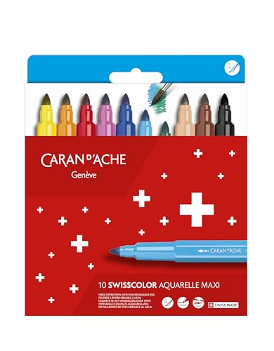 Caran d’Ache Maxi Jumbo SWISSCOLOR Filzstifte/Faserstifte - Ref. 195.410 -/ 10 Maxi Faserstifte von Caran d'Ache