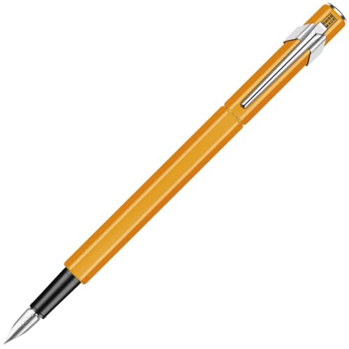 Caran 842.03 d'Ache Metall-Füllfederhalter 849 orange Fluo Feder EF von Caran d'Ache