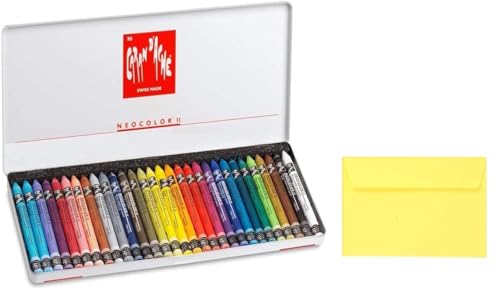 Caran d'Ache Neocolor II Aquarell-Wachsmalstifte, 30 Stück und 1 Umschläge von Caran d'Ache