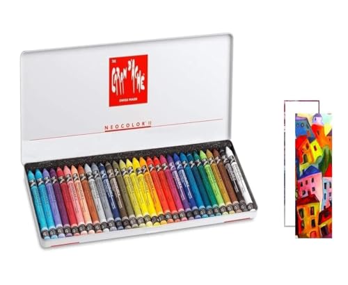 Caran d'Ache Neocolor II Wax Pastels Watercolour Pencils (Pack of 30) + 2 Karten von Caran d'Ache