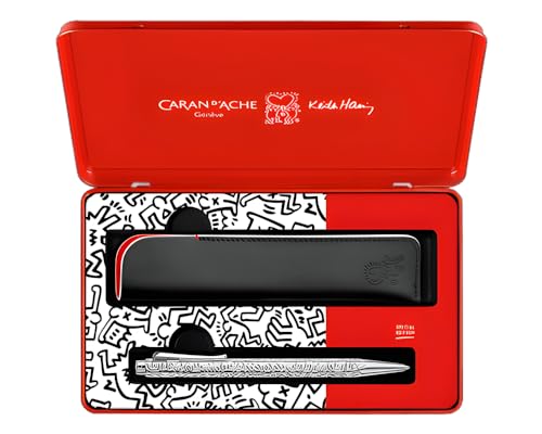 Caran d'Ache Set ECRIDOR KEITH HARING Kugelschreiber & Lederetui - Sonderedition von Caran d'Ache