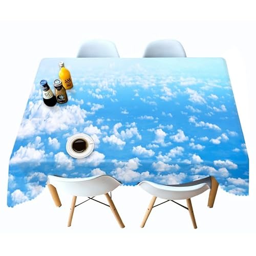 Tischdecke Der Blaue Himmel Einfache Und Elegante Heimtextilien,Draußen Böhmische Fleckschutz Pflegeleicht Abwaschbar Table Cloth,Für Home Küche Dekoration140X220Cm von Carbono