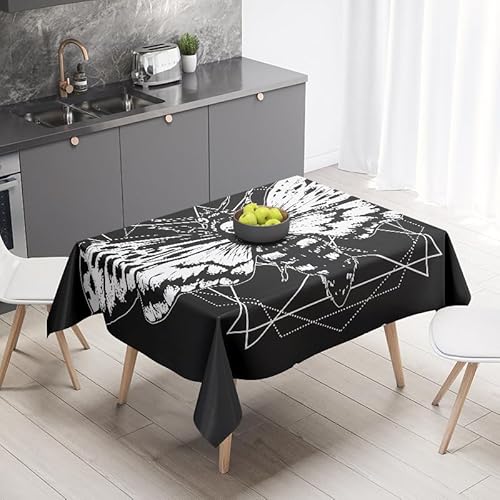 Tischdecke Schwarzer Geometrischer Schmetterling Einfache Und Elegante Heimtextilien,Draußen Böhmische Fleckschutz Pflegeleicht Abwaschbar Table Cloth,Für Home Küche Dekoration140X220Cm von Carbono