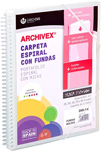 ArchIVEX Schnellhefter mit Spiralbindung, PP, A4, 40 F, farblos von Carchivo