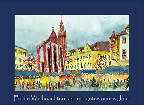 10 Weihnachtskarten Klappkarten Grußkarten Set mit Kuvert DIN B6 - Würzburg Weihnachten von Card Kunstverlag