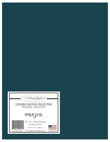 Cardstock Warehouse Lessebo Colours Amazon – 21,6 x 27,9 cm – 37,6 kg, mattes Premium-Kartonpapier, 225 g/m², 25 Blatt von Cardstock Warehouse Paper Company