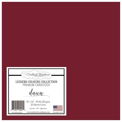 Cardstock Warehouse Lessebo Colours Dawn – 30,5 x 30,5 cm – 37,6 kg, mattes Premium-Kartonpapier, 225 g/m², 25 Blatt von Cardstock Warehouse Paper Company