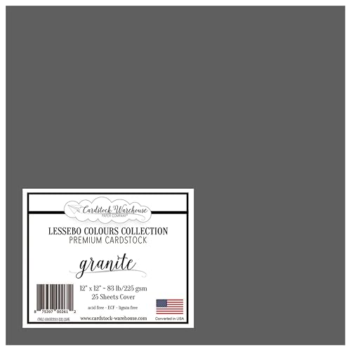 Cardstock Warehouse Lessebo Colours Granit, 30,5 x 30,5 cm, 37,6 kg, matt, Premium-Karton, 225 g/m², 25 Blatt von Cardstock Warehouse Paper Company