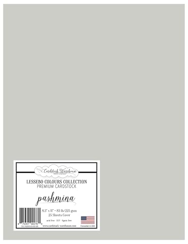 Cardstock Warehouse Lessebo Colours Pashmina, 21,6 x 27,9 cm, 37,6 kg, mattes Premium-Kartonpapier, 225 g/m², 25 Blatt von Cardstock Warehouse Paper Company