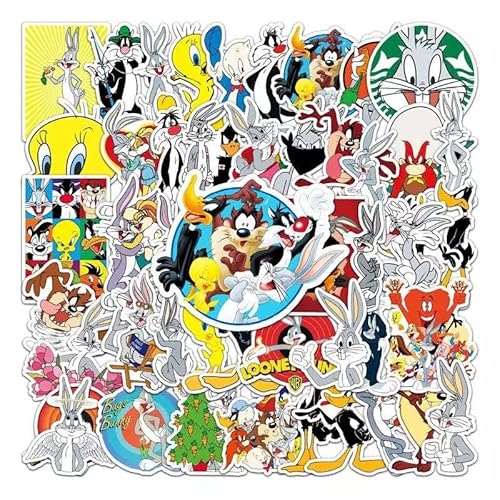 Looney Tunes Vinyl-Finish, gestanzte Aufkleber für Laptops, Handys, Handyhüllen, Konsolen, Wände, Gepäck, Bücher, 50 Stück von Caribou Living